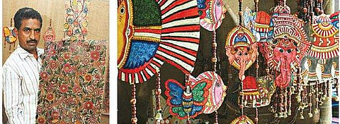 Khande Ramdass with products done on leather