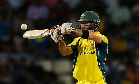 Australia's Glenn Maxwell plays a shot during their first twenty20 cricket match against Sri Lanka in Pallekele, Sri Lanka. | AP