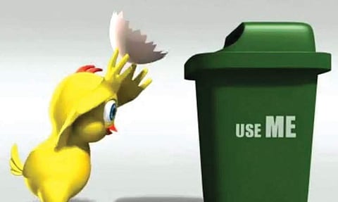 A clip from the short animated video for the Think Clean contest by artist Swathi Jaikumar K (right)