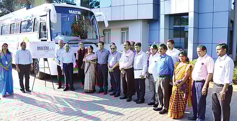 Bus for rehabilitation of blind drives into Bengaluru