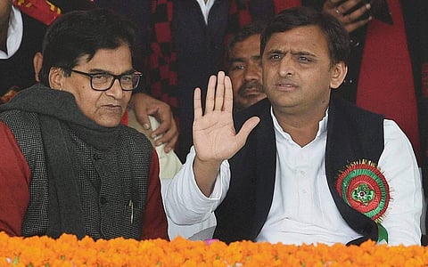 Akhilesh Yadav and SP general secretary Ram Gopal Yadav. | PTI