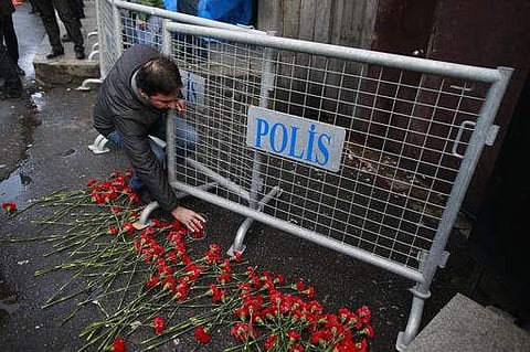 People leave flowers for the victims outside the nightclub which was attacked by a gunman on January 1. (Photo | AP)