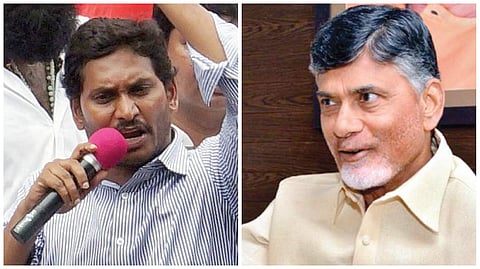 TDP Chief Chandrababu Naidu (R) and Jagan Reddy, YSR Congress Chief (L). | File Photo