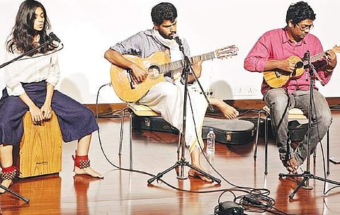 Susha, Pradeep and Sean Roland performing