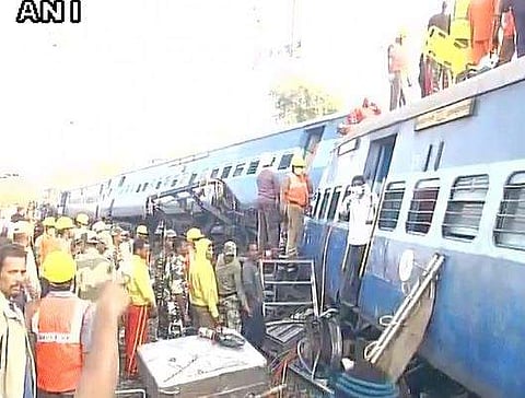 Hirakhand Express derailment site at Kuneru Vizianagaram, Andhra Pradesh. | ANI