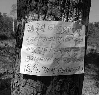 Maoists banner calls Odisha villagers to boycott polls