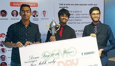 Abhishek and Adarsh at National Demo Day, 2016