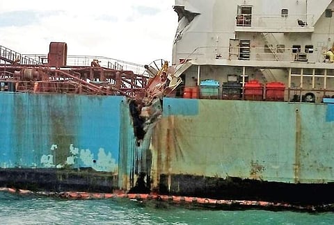 One of the vessels damaged after the collision on Saturday | Express
