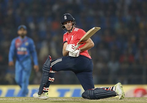 England's Joe Root bats during their second Twenty20 international cricket match against India at Vidarbha cricket association stadium in Nagpur, India, Sunday, Jan 29, 2017. | AP