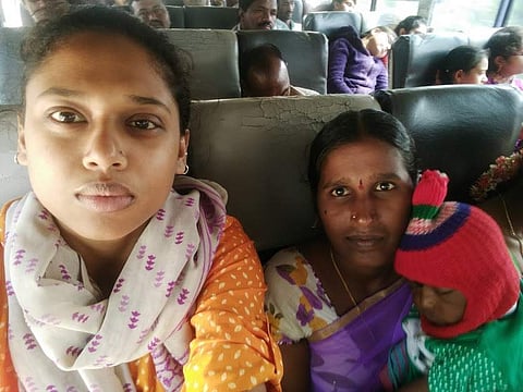 25-year-old Kalyani whose husband works in the Granite industry in Khammam.