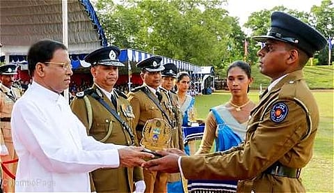 (File Photo) Maithripala Sirisena and the Sri Lankan police.