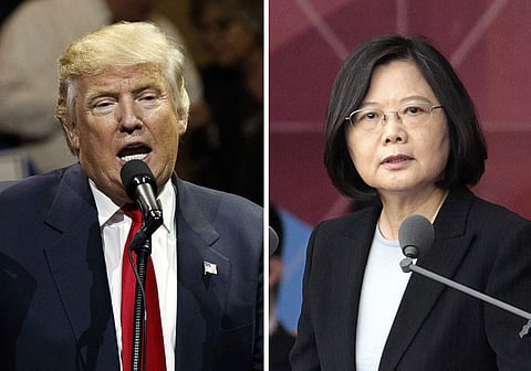 This image shows U.S. President-elect Donald Trump, left and Taiwan's President Tsai Ing-wen. (File | AP)