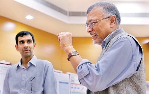 Anand Raghunathan (L) and Mriganka Sur (R) during an interaction at IIT Madras | Sunish P Surendran