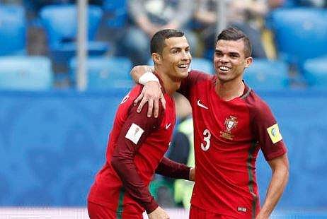 Portugal defender Pepe (R) and striker Cristiano Ronaldo (File | AP)