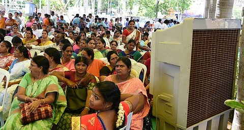 Government school teachers during a session.