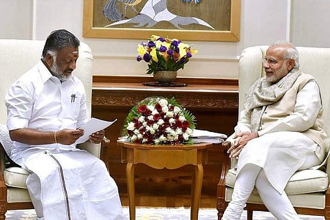 Tamil Nadu deputy CM O Panneerselvam (L) and PM Narendra Modi (File | PTI)