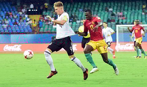 the Germans began on a positive note and made their intentions clear in the first minute itself when skipper Jann-Fiete Arp won a free-kick just outside the box. Though the shot failed to find the target, the urgency that the Germans exhibited telegraphed their intentions.| Express Photo Service