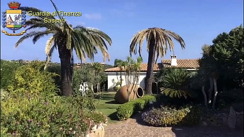 This frame taken from a video shows a villa in Porto Cervo on the Italian Sardinia island seized by the Italian Police. | AP