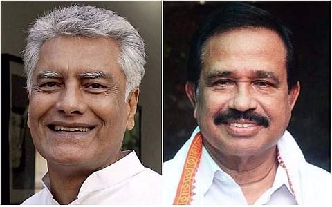 Congress' Sunil Jakhar (left) and UDF's KNA Khader (right). (File Photo | Facebook Photo)
