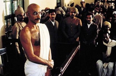 Ben Kingley as Mohandas Karamchand Gandhi in Richard Attenborough's 'Gandhi' (1982). The courtroom scene was filmed in Patna Collectorate. (Photo | Columbia Pictures)