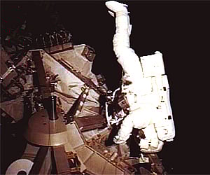 An astronaut is seen during the spacewalk outside the International Space Station. (File Photo |  AP/NASA)
