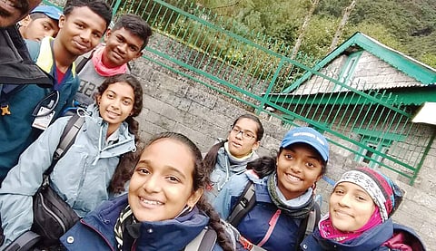 Students of Jain Group of Institutions, during their world record Everest expedition.