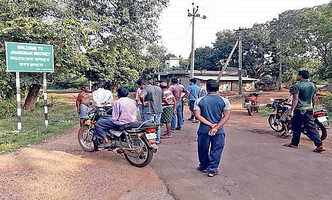 A welcome sign board in the middle of Tukpalasia village. (Photo |  EPS)
