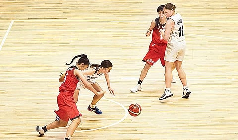 Japan (red) beat NZ 97-65 in the FIBA U16 Women’s Asia C’ship semis | JITHENDRA M