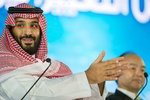 Saudi Crown Prince Mohammed bin Salman speaks at the opening ceremony of Future Investment Initiative Conference in Riyadh. (Photo | AP)