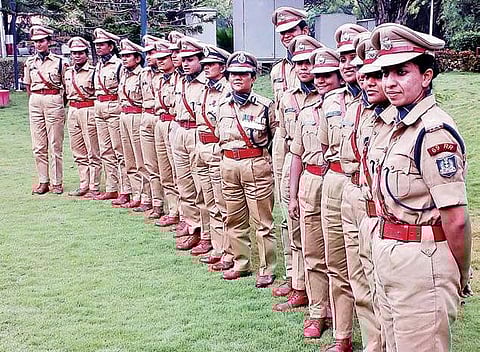Women IPS probationers who have finished their training and are ready to join the force at Sardar Vallabhbhai Patel National Police Academy on Saturday | Express photo