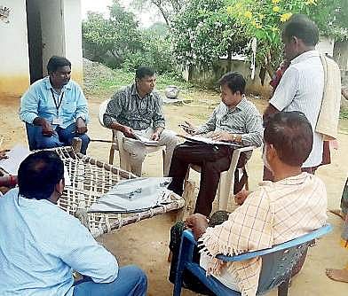 A Central Health Team along with district officials during a survey at Karepakkam in Chittoor district | Express