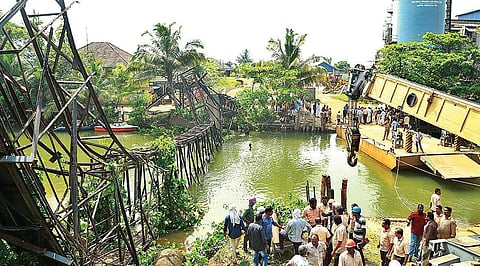 The ironbridge walkway, connecting KMML unit with MS Unit, which collapsed on Monday