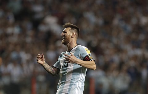 Argentina's Lionel Messi screams in disbelief after playing Peru to a 0-0 draw in a World Cup qualifying soccer match, at La Bombonera stadium in Buenos Aires, Argentina, Thursday, Oct. 5, 2017. | AP