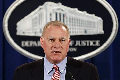Connecticut Attorney General George Jepsen speaks at the Justice Department in Washington.|AP