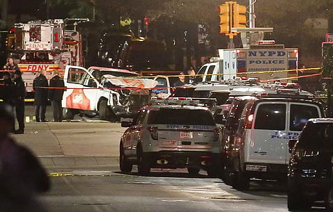 Police said the attacker rented the truck at about 2 p.m. at a New Jersey Home Depot and then went into New York City, entering the bike path about an hour later and speeding toward the World Trade Center, the site of the deadliest terror attack in U.S. h