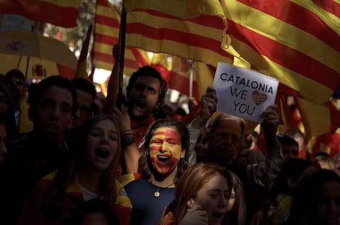 Thousands of  Catalans gathered waving Catalan independence flags and chanting 'Freedom!'(File |AP)