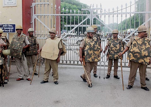 File Photo of cops deployed at Banaras Hindu University in view of the students few months back. | PTI