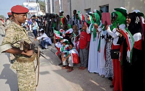 A soldier of the army of Somalia's breakaway territory of Somaliland stands guard during an Independence day celebration parade in the capital, Hargeisa on May 18, 2016. (AFP File Photo)