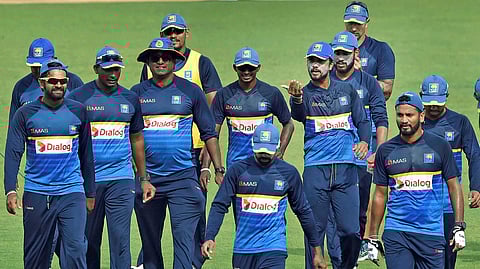 The Sri Lankan team at the Eden Gardens | PTI