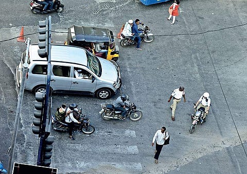 Motorists stop vehicles on the zebra crossing meant for pedestrians | vinay madapu