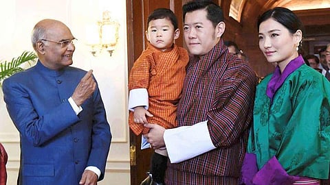 President Ram Nath Kovind with Bhutan King Jigme Khesar Namgyel Wangchuck and Queen Jetsun Pema. (Photo | PTI)