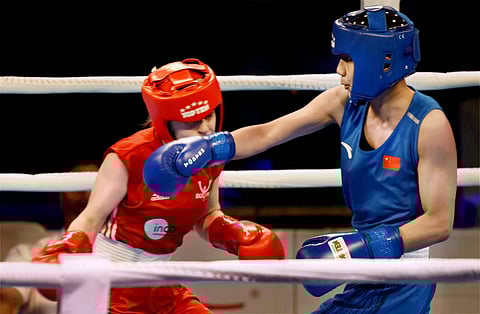 A scene from AIBA Women's Youth World Championships on Monday | PTI