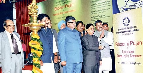 Chief Justice of India Dipak Misra laying foundation stone for construction of new building of Cuttack bench of ITAT on Sunday | Express