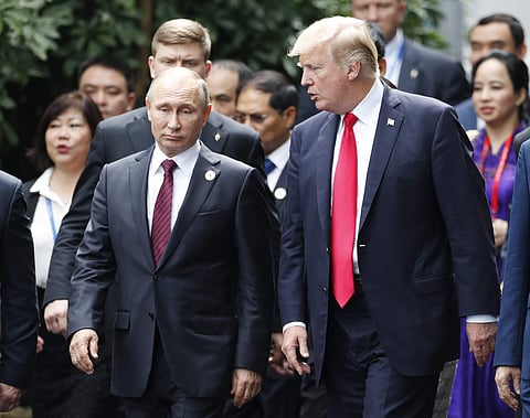 U.S. President Donald Trump, right, and Russia's President Vladimir Putin. (Photo | AP)