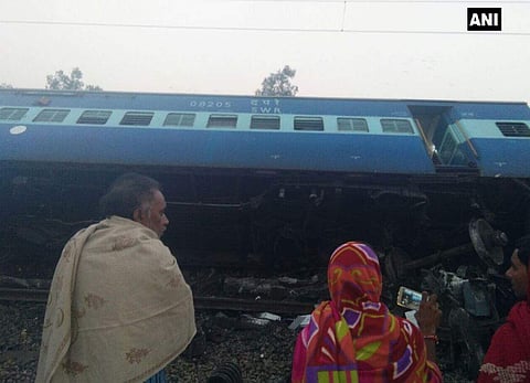 The Patna-bound train derailed at 4:18 am near Manikpur railway station in Chitrakoot district of Uttar Pradesh. (Photo | ANI)