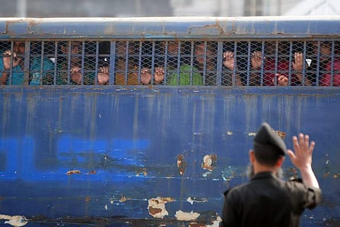 Representational image of Bangladesh Rifles (BDR) soldiers taken into custody after the 2009 mutiny massacre. 