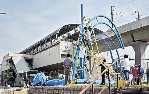 Miyapur metro station getting ready for PM’s visit | R satish babu