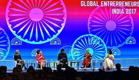The eighth edition of the Global Entrepreneurship Summit in Hyderabad began with a session on the issue ‘Innovations in Workforce Development and Skills Training’ on its second day. (Photo:  EPS/R.Satish babu)