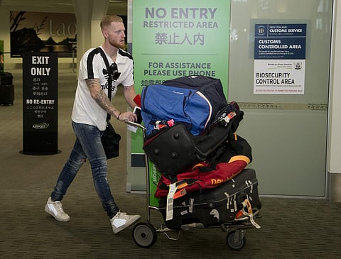New Zealand-born England cricket star Ben Stokes arrives in Christchurch, New Zealand, Wednesday, Nov. 29, 2017. | AP