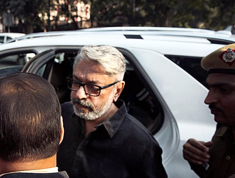 Sanjay Leela Bhansali arrives to meet a parliamentary panel in New Delhi on Thursday to discuss the controversy surrounding his upcoming movie Padmavati . (Photo | PTI)